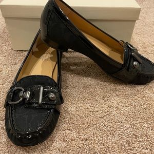 Coach Elkie Black Driving Moccasins Loafer Size 6.5